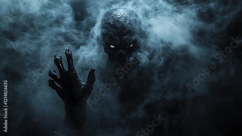 Obraz na płótnie A demon formed of dark smoke and sharp claws lurking in the shadows w salonie