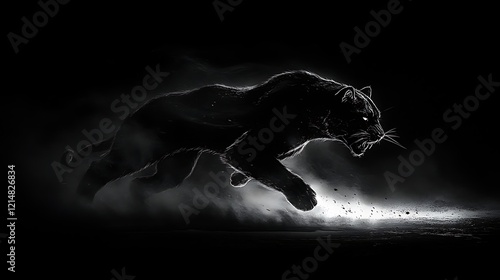 A jagged shadowy demon shaped like a panther emerging from the dark photo