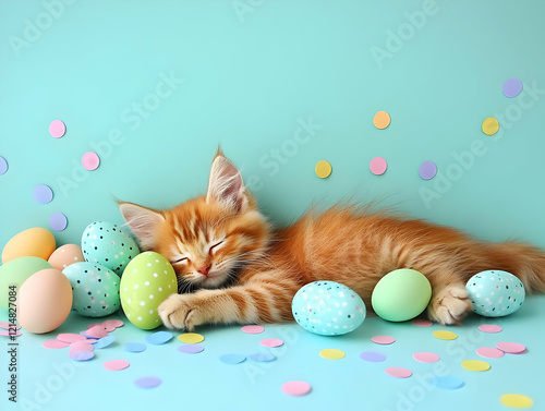 Ginger Kitten Sleeps Peacef...