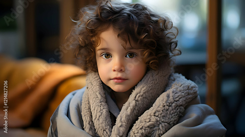 Young Child Wrapped in a Co...