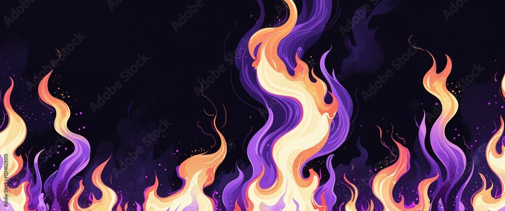 Whitehot flames with hints of purple flickering on a pitchblack background illustration background design Whitehot flames with hints of purple flickering on a pitchblack background illustration background design