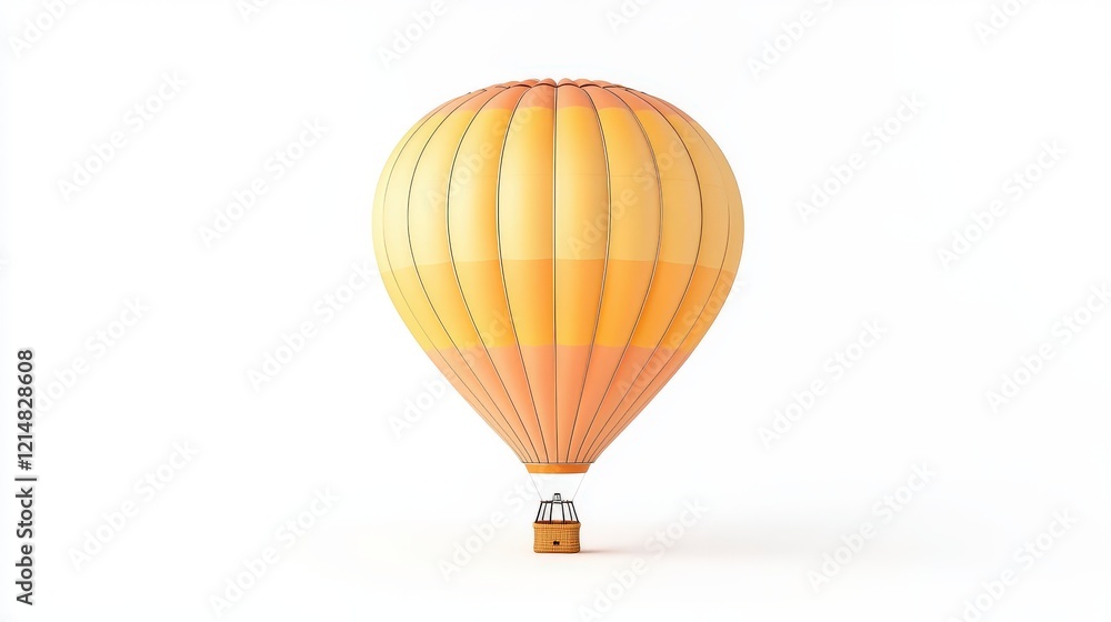 Obraz premium A vibrant hot air balloon in yellow and orange hues, symbolizing adventure and freedom in the sky. Perfect for travel and adventure themes.