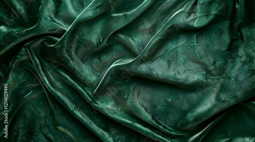 Luxurious Green Satin Fabri...