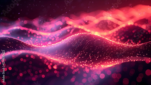 Abstract Pink and Red Glowi...