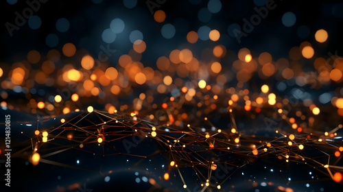 Abstract 3D network visuali...