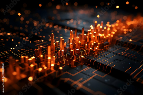3D Render of Abstract Circu...
