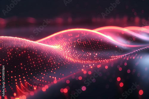 Abstract Red and Pink Parti...