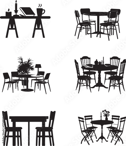 Silhouette table icon design