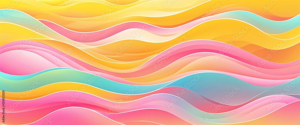 Bright yellow and soft pink gradient waves with slow undulations soft light reflection illustration background design Bright yellow and soft pink gradient waves with slow undulations soft light reflection illustration background design