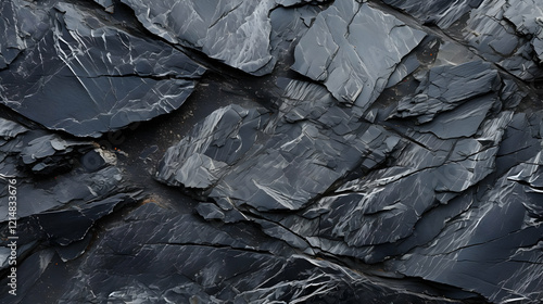 Dark Gray Rock Face Texture...