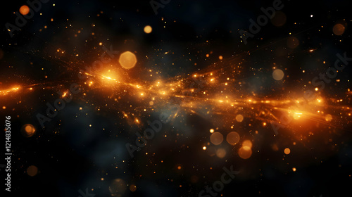 Abstract Golden Particles B...