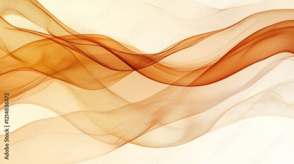 Fototapeta premium Abstract wavy lines in shades of brown and beige creating a dynamic pattern