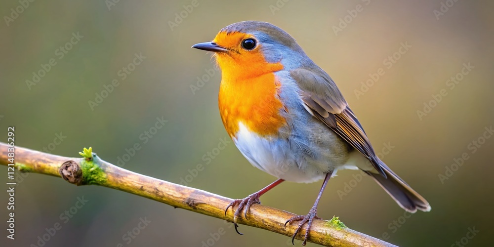 Fototapeta premium Cute European Robin Bird Isolated on PNG Background - High-Resolution Stock Photo