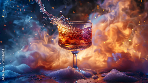 Liquid Splashing into Glass...