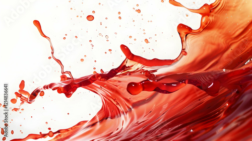 Red Liquid Splashes Dynamic...