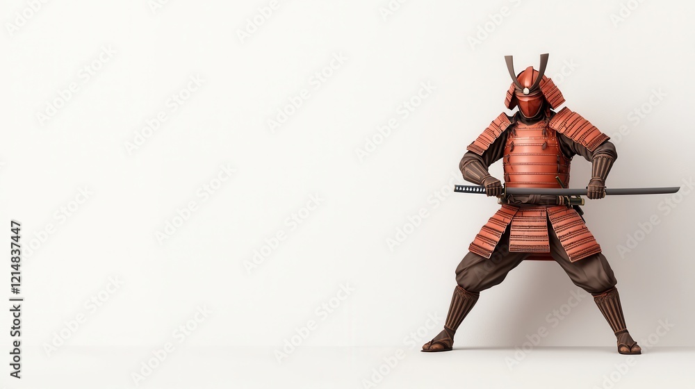 Traditional Samurai Character in Japanese Armor Traditional Samurai Character in Japanese Armor