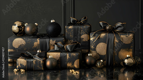 Elegant Black and Gold Chri...