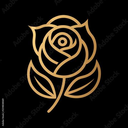 Golden Rose Icon: Luxury Floral Boutique Design