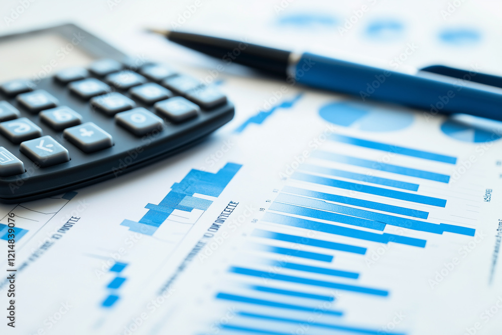 Business analysis and financial graph and stock market report in blue tone for economic background Business analysis and financial graph and stock market report in blue tone for economic background
