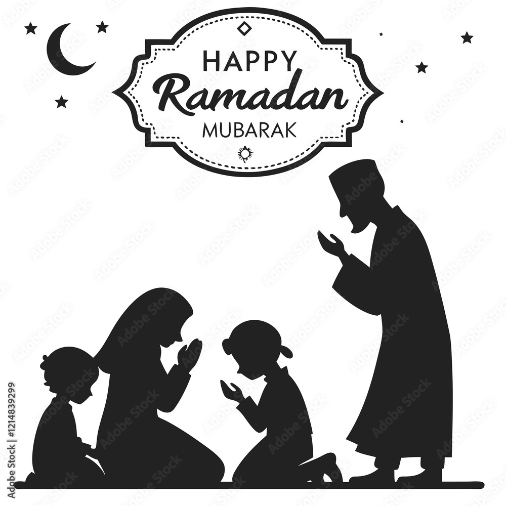 happy ramadan mubarak silhouette vector illustration background design happy ramadan mubarak silhouette vector illustration background design