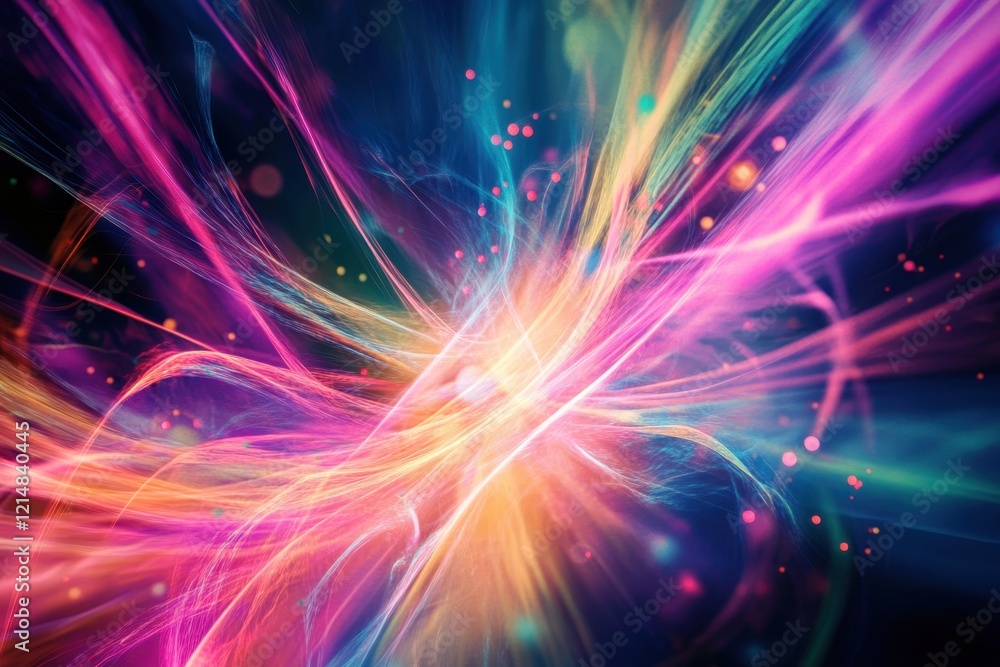 Colorful abstract design with radiant hues and vibrant energy in a dark background Colorful abstract design with radiant hues and vibrant energy in a dark background