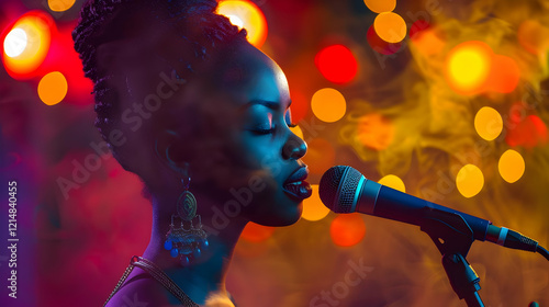 Woman Sings Passionately in...