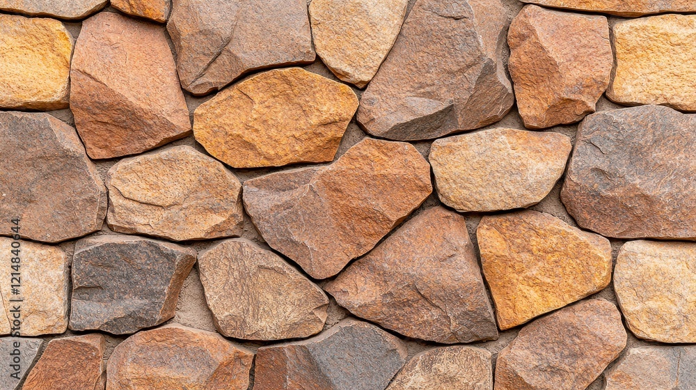 Close up view of a natural stone wall with various textures and colors Close up view of a natural stone wall with various textures and colors