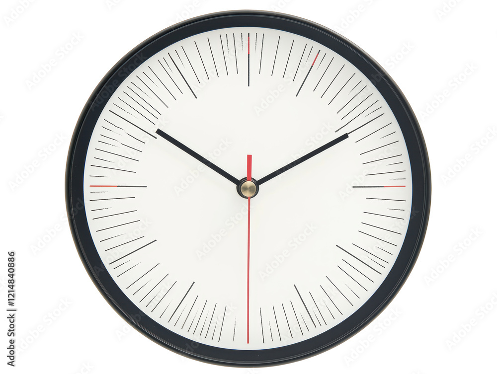 Isolated Black and White Minimalist Wall Clock Isolated Black and White Minimalist Wall Clock