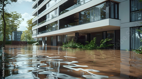 Flooded Modern Apartment Bu...