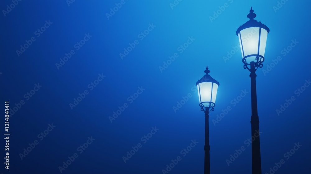 Serene Silhouette of Lampposts Against Radiant Glass Tower in Urban Night Sky - Cinematic Ultra-Detailed Image Serene Silhouette of Lampposts Against Radiant Glass Tower in Urban Night Sky - Cinematic Ultra-Detailed Image
