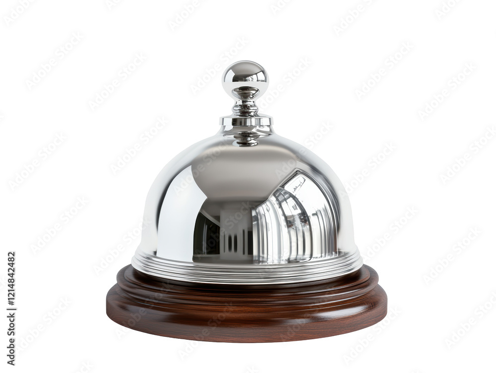 Isolated Silver Hotel Bell Reception Service Isolated Silver Hotel Bell Reception Service