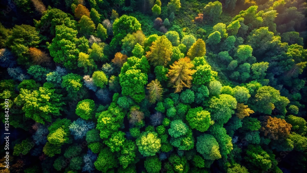 Dark Green Grungy Texture: Aerial Drone Shot of Lush Forest Canopy Dark Green Grungy Texture: Aerial Drone Shot of Lush Forest Canopy
