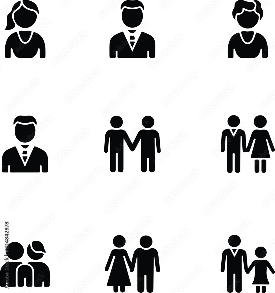 pictogram people icon set over white background, silhouette style, vector illustration pictogram people icon set over white background, silhouette style, vector illustration