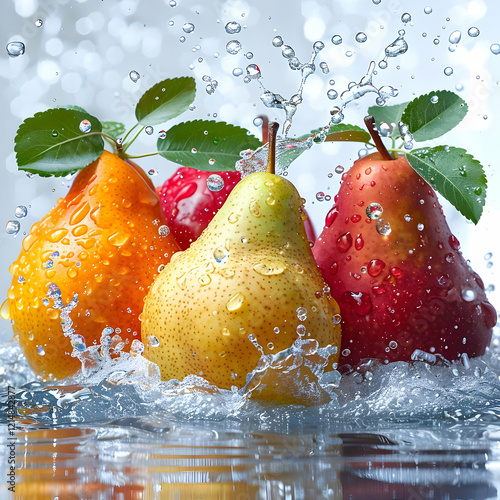 Ripe Pears Splashing in Ref...