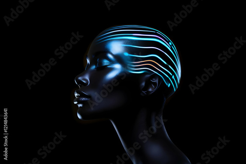 3D Render of a Woman with G...