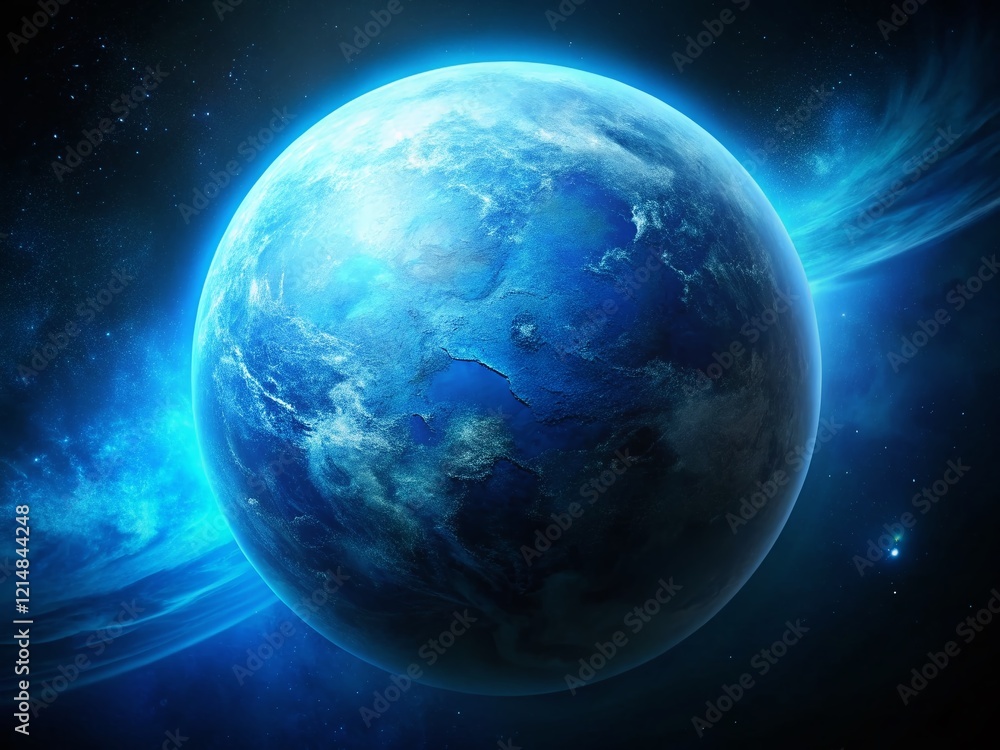 Dark Space Wallpaper: Blue Planet Poster Background - Cosmic Documentary Photography Dark Space Wallpaper: Blue Planet Poster Background - Cosmic Documentary Photography