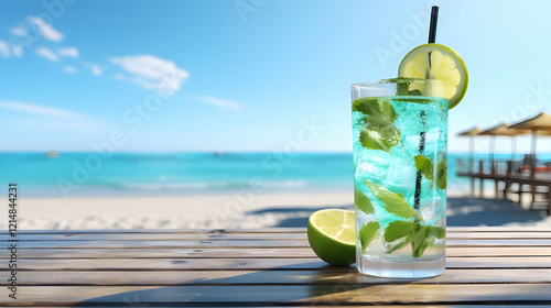 Refreshing Mojito Sits on a...