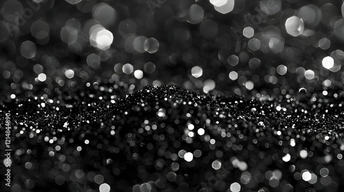 Abstract Black Glitter Text...