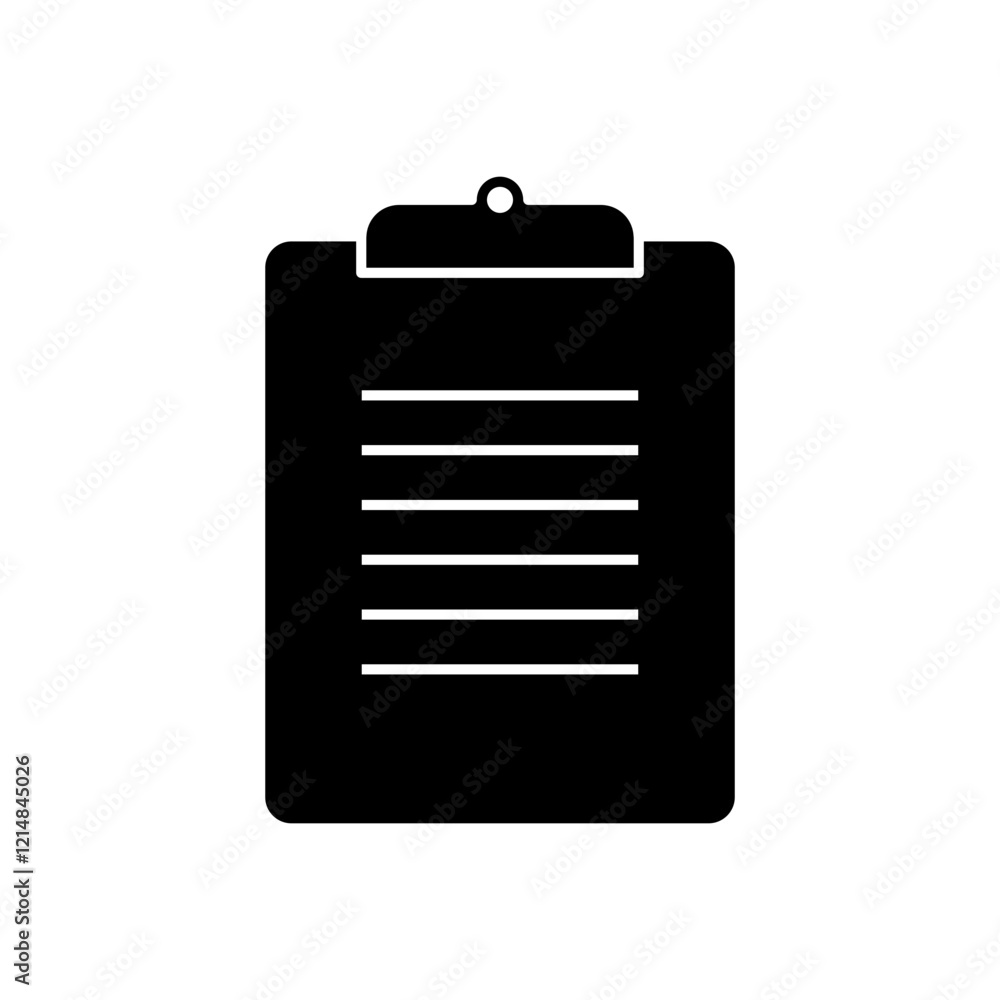 black clipboard with list icon