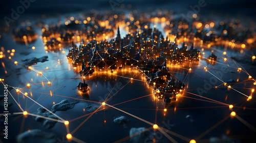 3D Rendered Cityscape Shows...