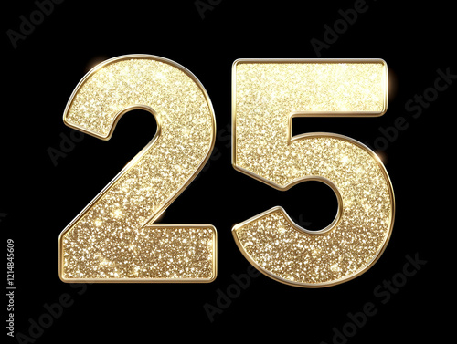 Golden Glitter Number 25 on...