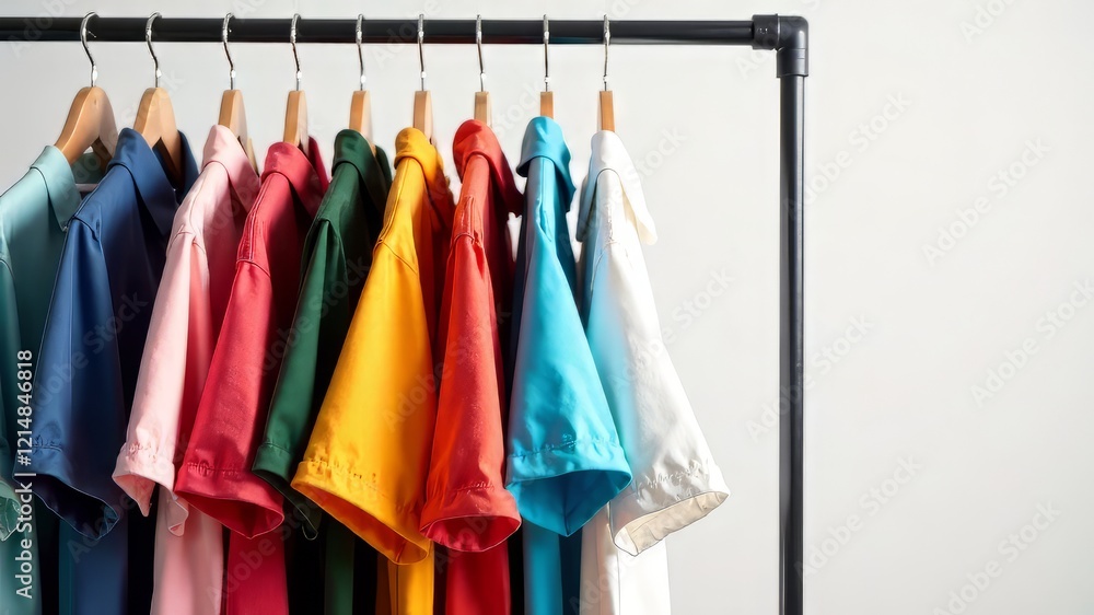 Fototapeta premium Colorful Sustainable Clothing Rack Display