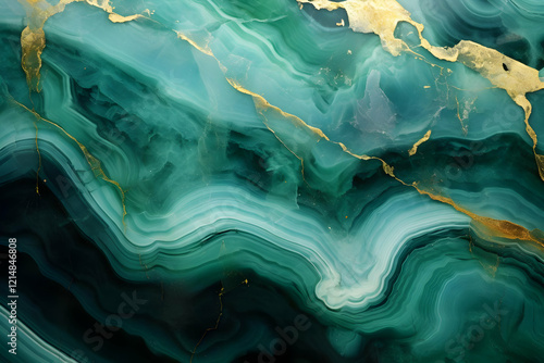Abstract Emerald Green and ...