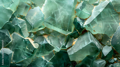 Green mineral crystals macr...