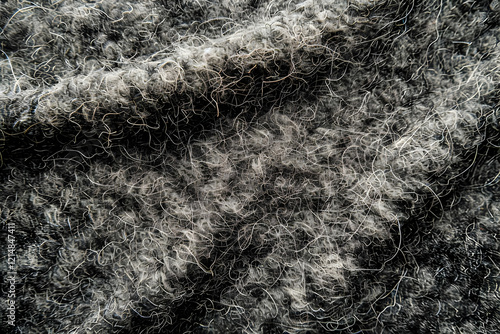 Close-up of Gray Mohair Yar...
