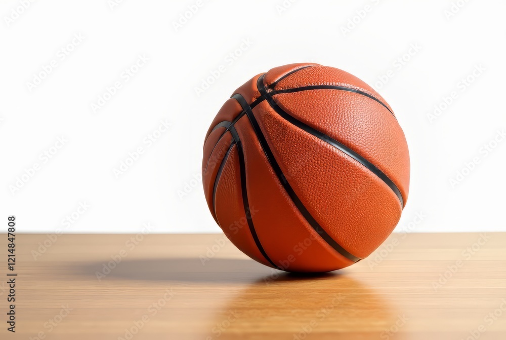 Deflated Basketball on Wood Floor - Realistic AI Image Deflated Basketball on Wood Floor - Realistic AI Image