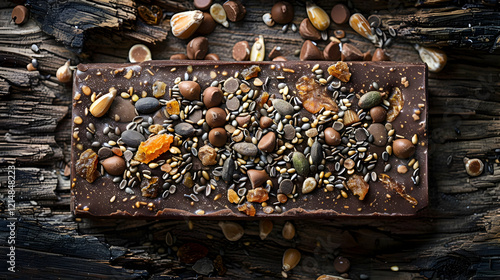 Dark Chocolate Bar Topped w...