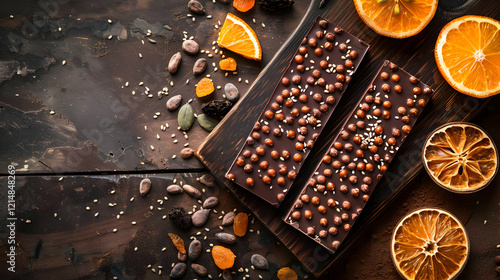 Dark Chocolate Bars Topped ...