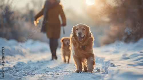 Two Golden Retrievers Run T...
