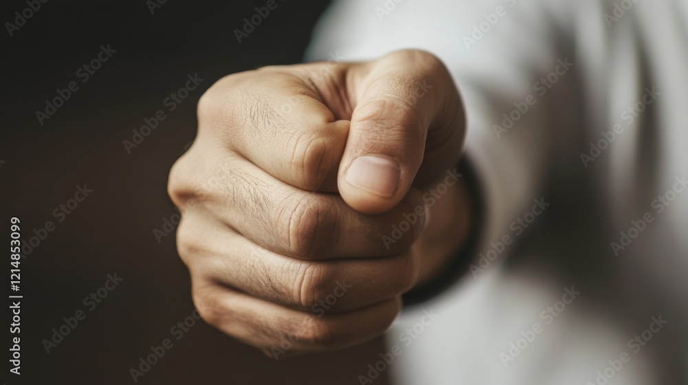 Close-up of a clenched fist, symbolizing anger, frustration, or power. Close-up of a clenched fist, symbolizing anger, frustration, or power.
